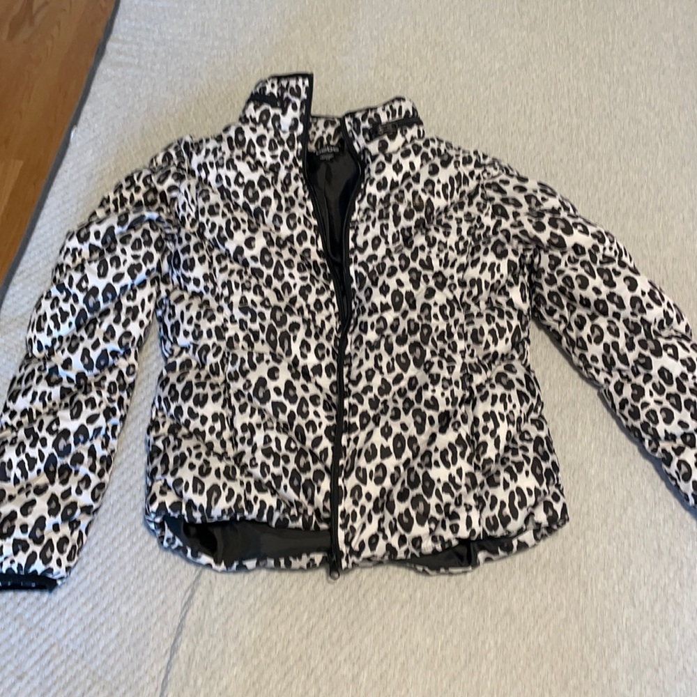 Bebe Cheatah Print Packable Puffer Jacket